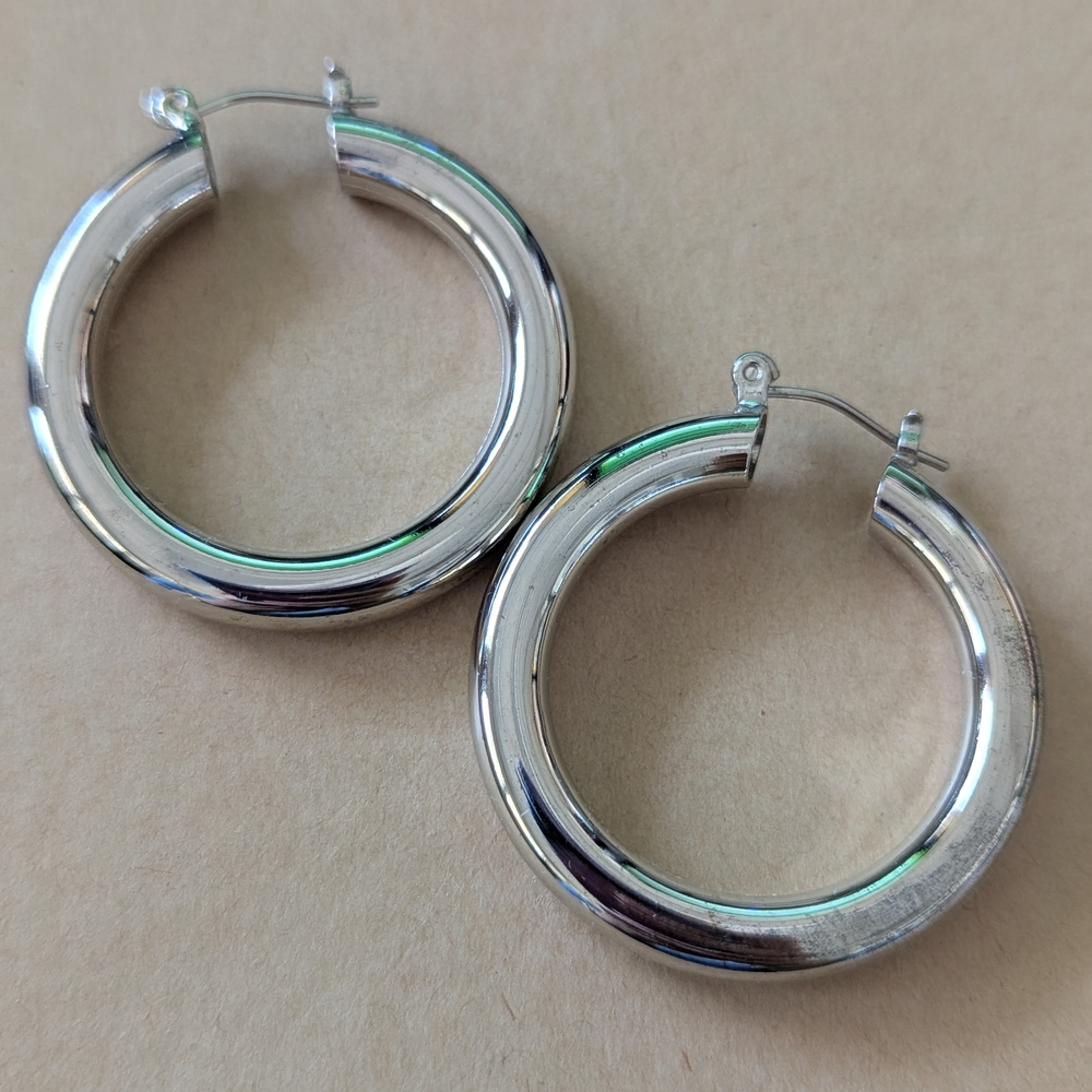 Elegant Silver Hoop Earrings